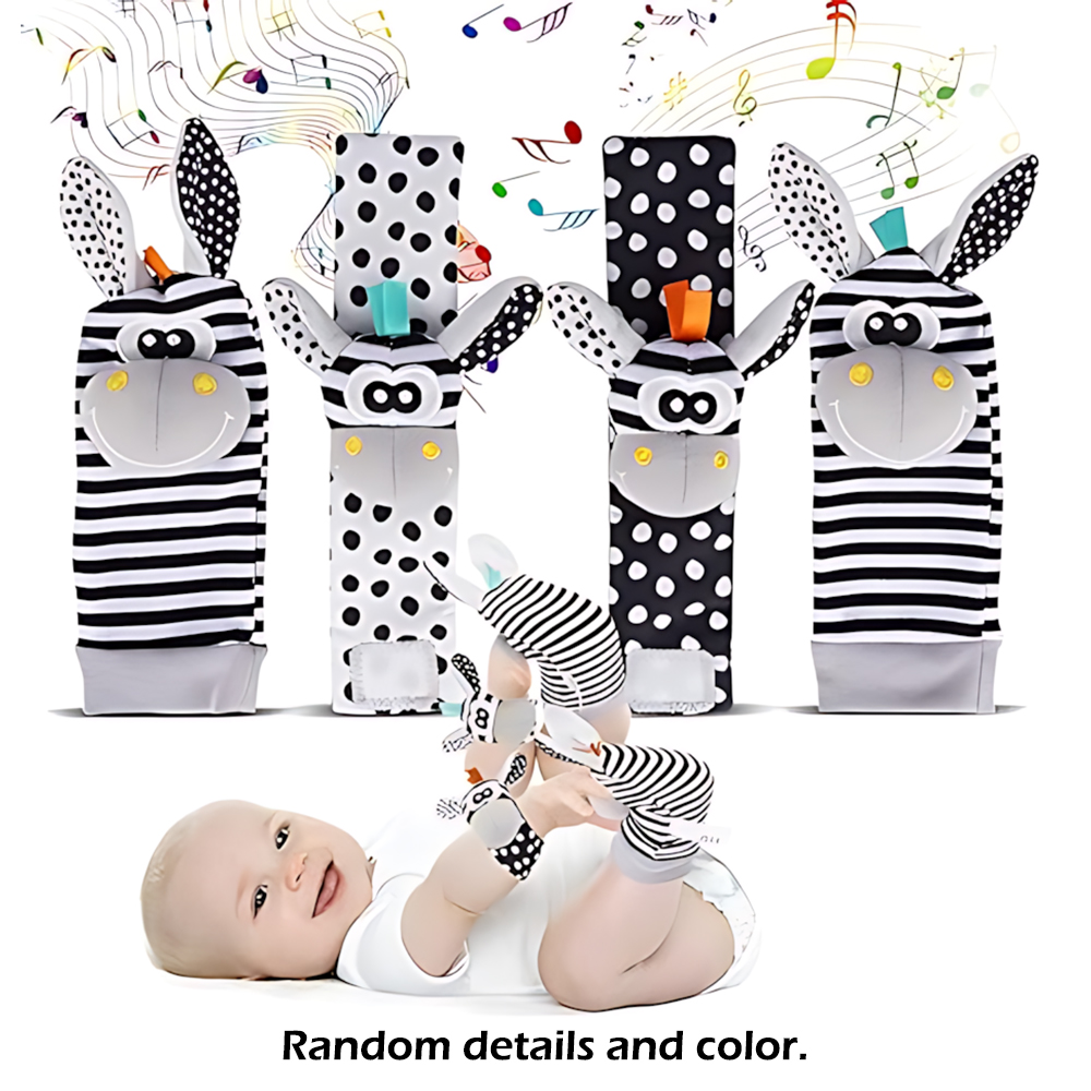 Baby Rattle Toy Set - 4 unids/set bebé muñeca sonajero calcetines