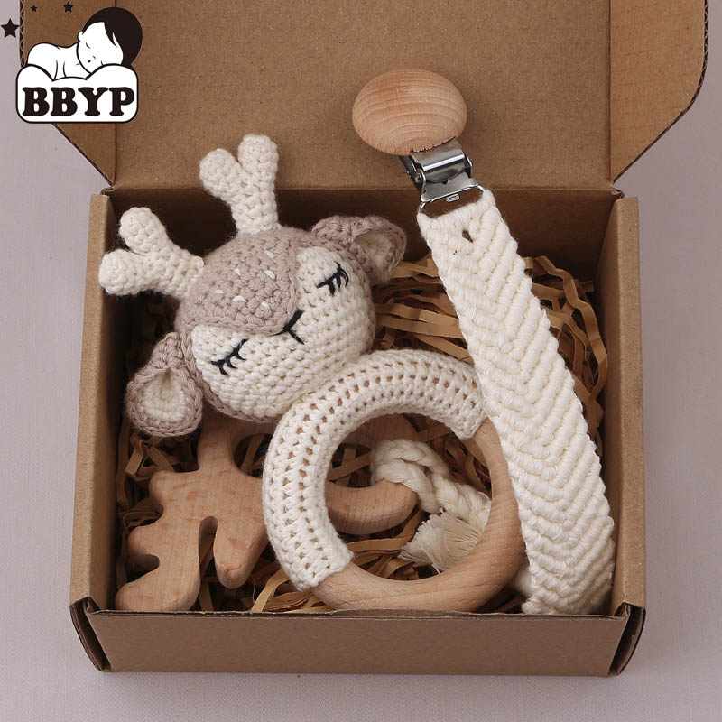 Baby Rattle Toy Set - Juego de juguetes de ganchillo para