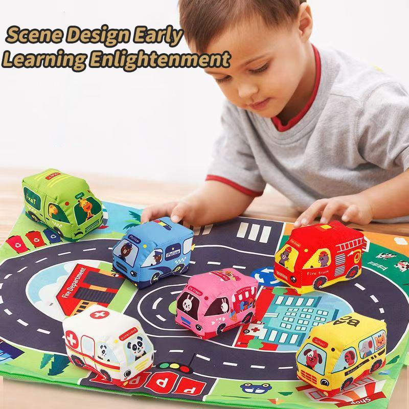 Baby Rattle Toy Set - Juego de coches de juguete suave
