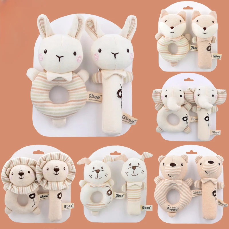 Baby Rattle Toy Set - Sonajeros suaves de dibujos animados para