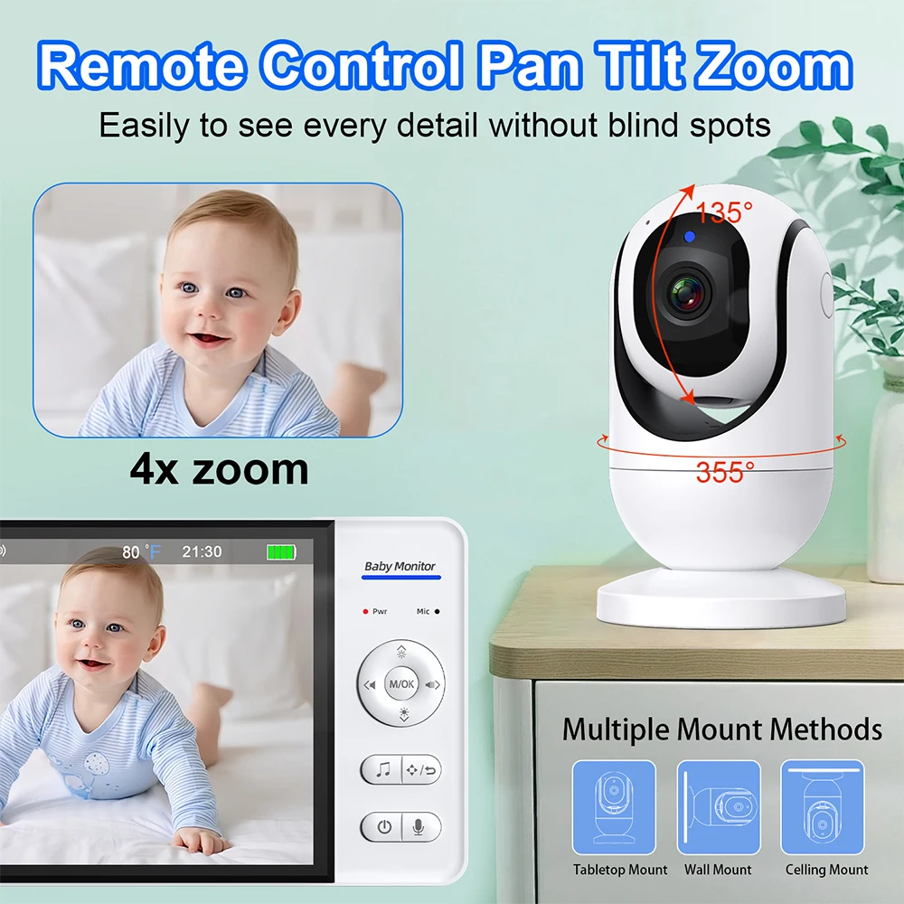 Monitor de bebé sin WiFi de 7  - Wireless Baby Monitor reseña y precio
