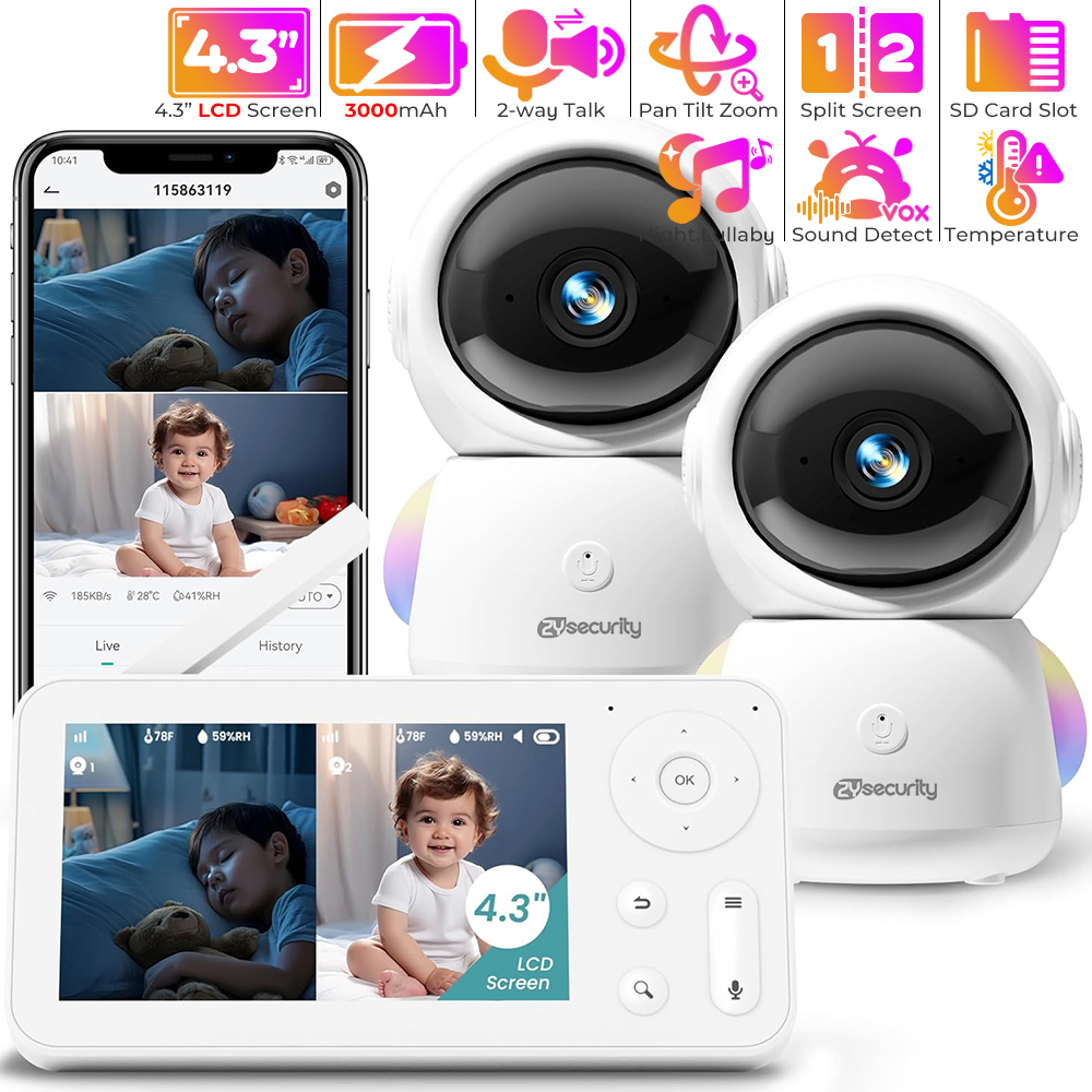 Monitor de bebé 2K con 2 cámar - Wireless Baby Monitor reseña y precio